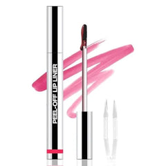 FeiCuiYun Peel Off Matte Liquid Lip Gloss Stain Lip Liner with Tweezer, Delicate Pink Peel Off Lip Stain, Long Lasting & Waterproof Lipstick Tattoo, Transfer Proof Lip Gloss for All Skin Types