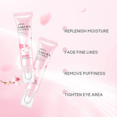 Azonee 2-in-1 Sakura Eye Serum and Eye Roller, Eye Serum For Dullness, Dryness, Fine Lines, Repair Wrinkles Under The Eyes, Intense Hydrating Eye Treatment Serum Oil