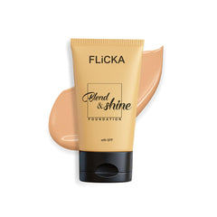 FLiCKA Blend & Shine Liquid Foundation With Spf for Womens and Girls- 02 Beige (30Ml)