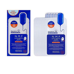 Mediheal N.M.F Ampoule Mask (Pack of 10) - Moisturising Cloth Mask with Alpha Arbutin, Retinol & Panthenol for Moisturising, Brightening & Anti-Aging Skin Care (Alpha Arbutin)