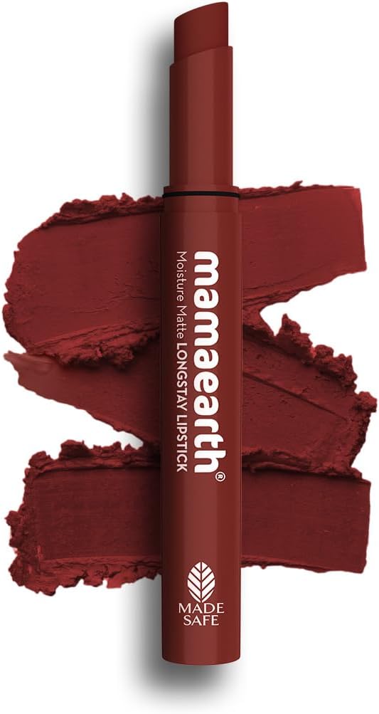 Mamaearth Moisture Matte Long Stay Lipstick, 16 Hazelnut Brown - 2g