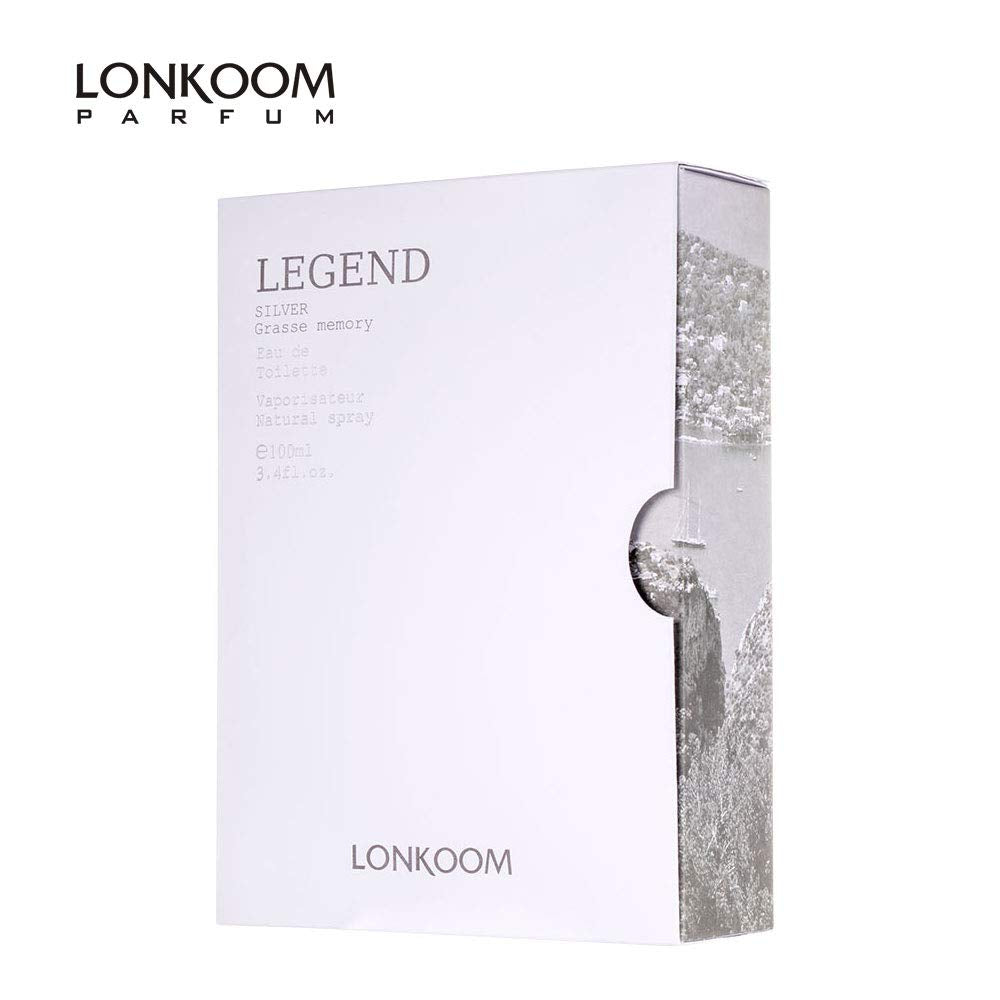 LONKOOM Men's Perfume Fougere-Citrus Scent Eau De Toilette Fragrance Perfume For Men LEGEND SILVER 100ml