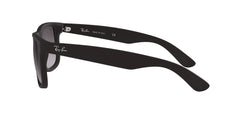 Ray-Ban RB4165 Justin Rectangular Sunglasses Black Rubber/Grey Gradient Lens 55mm