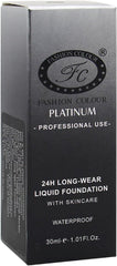 Fashion Colour 24HR Longwear Liquid Foundation - Full Coverage, Waterproof, Matte Finish, 30ml (Nude)