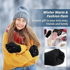 ChicAbode Winter Gloves Womens - Touchscreen Gloves for Women, Warm Gloves with Elastic Cuff Knit Gloves for Cold weather