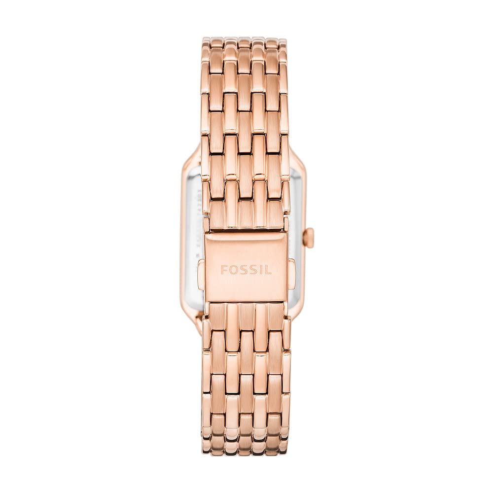 FOSSIL Raquel Watch for Women, Quartz movement with Stainless steel or leather Strap - Rose Gold Tone and White