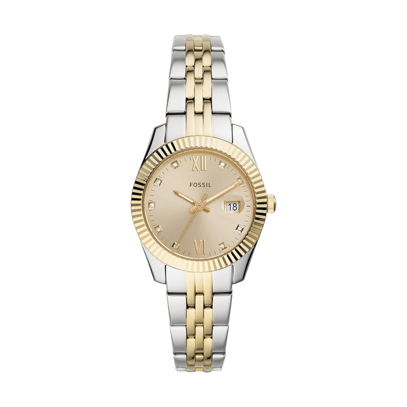 Fossil Women's Scarlette Mini Three-Hand Date, Stainless Steel Watch, ES4949