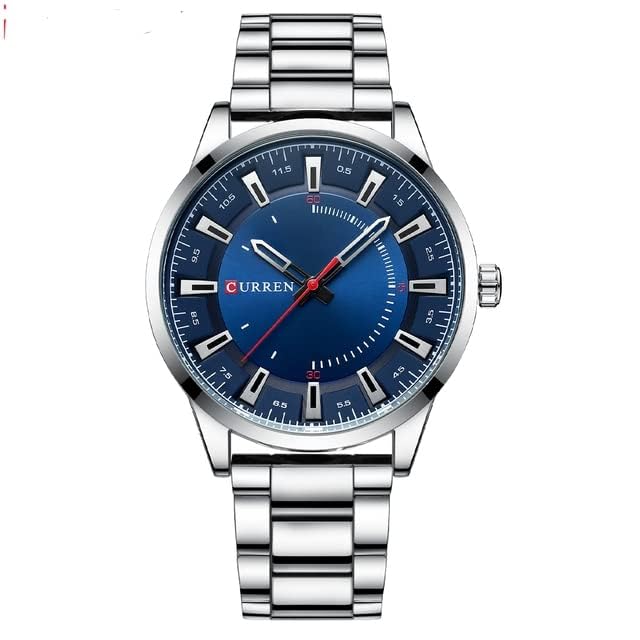 CURREN 8406 Top Brand Luxury Fashion Watch Men's New Stainless Steel Waterproof Wrist Watch - SILVER GREEN