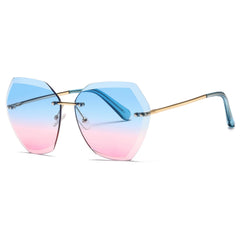 AEVOGUE Sunglasses For Women Oversized Rimless Diamond Cutting Lens Sun Glasses AE0534