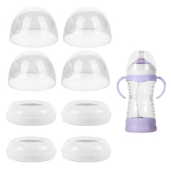 PEUTIER 8Pcs Baby Bottle Rings & Caps Including 4 Baby Bottle Lids & 4 Baby Bottle Caps BPA Free Compatible with Philips Avent