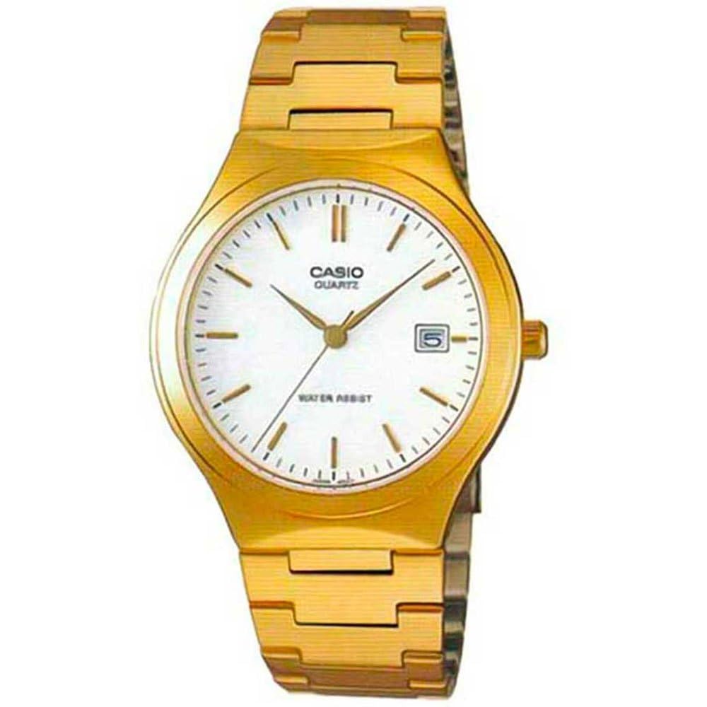 Casio Leather Band Watch Gold/White/Gold