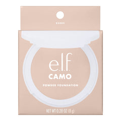 e.l.f. Camo Powder Foundation, Lightweight, Primer-Infused Buildable & Long-Lasting Medium-to-Full Coverage Foundation, Fair 100 W