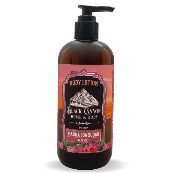 Black Canyon Home and Body Mauna Loa Sugar Scented Body Lotion with Lanolin and Jojoba Oil, Tropical Fruits Citrus Sugary Floral Fragrance Moisturizer - 12 Oz