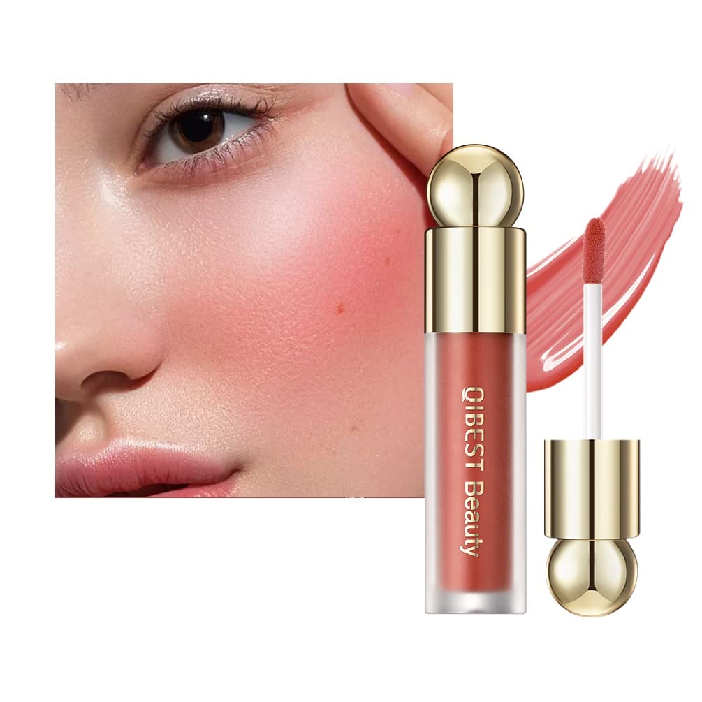 KANZA - Rose Cream Liquid Blush | Natural Matte Finish Looking, Dewy Cheek Tint | Soft Cream Face Blush Stick | Long-Wearing,Perfect Blending Liquid Blush Makeup for Cheeks|3.5g (#02 Red Tomato)