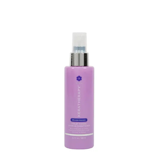 KERATHERAPY Keratin Infused Violet Toning Leave-in Protectant for Blonde, Highlighted, Silver & Gray Hair - Sulfate & Paraben Free, 3.7 fl. oz