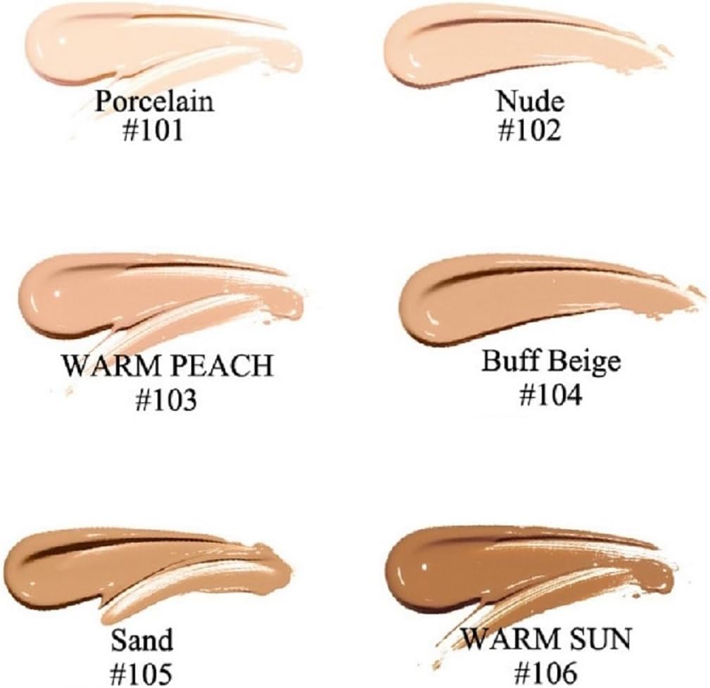 2 Pack PHOERA Foundation 106 Warm Sun Makeup,Full Coverage Foundation for Women and Girls