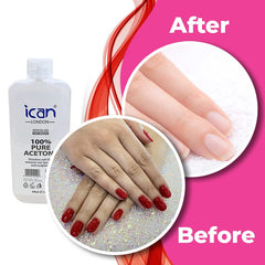 ICAN LONDON 100% Pure Acetone Nail Polish Remover UV GEL Soak Off - 100ML