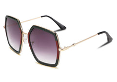 FEISEDY Women Large Hexagon Inspired Sunglasses Fashion Irregular Design Style Geometric B2503