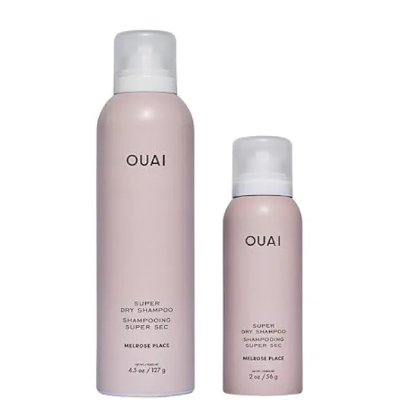 OUAI Super Dry Shampoo Melrose Place Duo Full Size + Travel Size Volumizing, No Residue Oil Absorbing Dry Shampoo with Long Lasting Scent