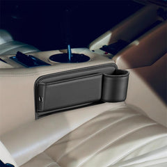 Azonee Car Seat Gap Filler Organizer, 2 Pack Universal Gap Storage Box for Car, Auto Console Side Storage Box with Cup Holders, Car Organizer Front Seat for Phones,Glasses,Wallet, Cards and Keys