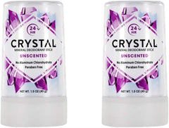 Crystal Essence Body Deodorant Travel Stick, Unscented 1.5 oz (Pack of 2)2