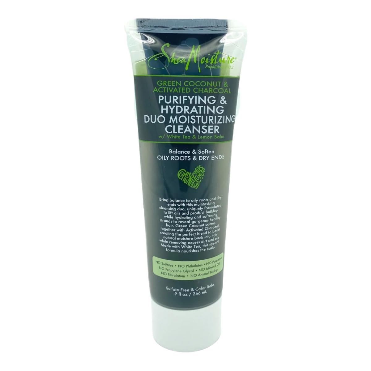 SHEA MOISTURE Green Coconut & Activated Charcoal Purifying & Hydrating Duo Moisturizing Cleanser Shampoo