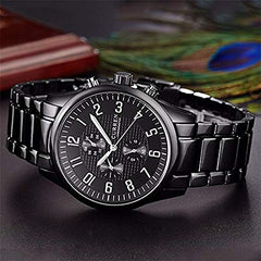 CURREN 8046 Men's Stainless Steel Quartz Casual Watch - Black