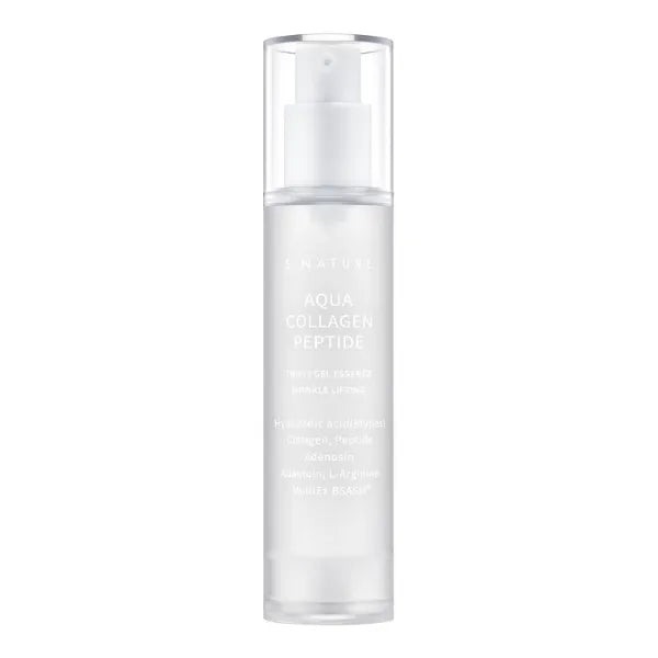 S.NATURE Aqua Collagen Peptide Triple Gel Essence, Firming & Hydrating Face Essence, Plumping and Calming Gel Serum with 8 Hyaluronic Acids, Adenosine, Oil-Free Korean Skincare