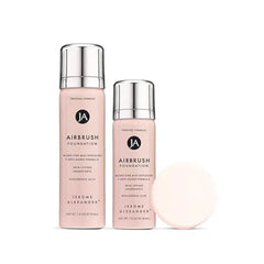 Jerome Alexander MagicMinerals AirBrush Foundation Set Full Size & Mini Travel Size Spray Makeup, Medium Shade Ultra Light, Buildable, Full Coverage Formula with Anti Aging Skincare Ingredients
