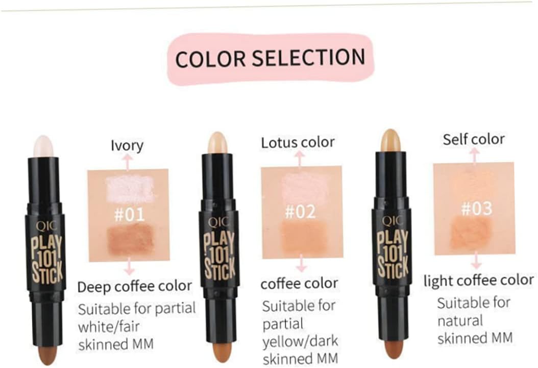 Double Ended Wonder Contouring Pen Bronzer and Highlighter Stick Facial Makeup Contour Concealer Cosmetic for 3D Makeup Effect(3#) 1pc,Cosmetic Tools and Other Accessories