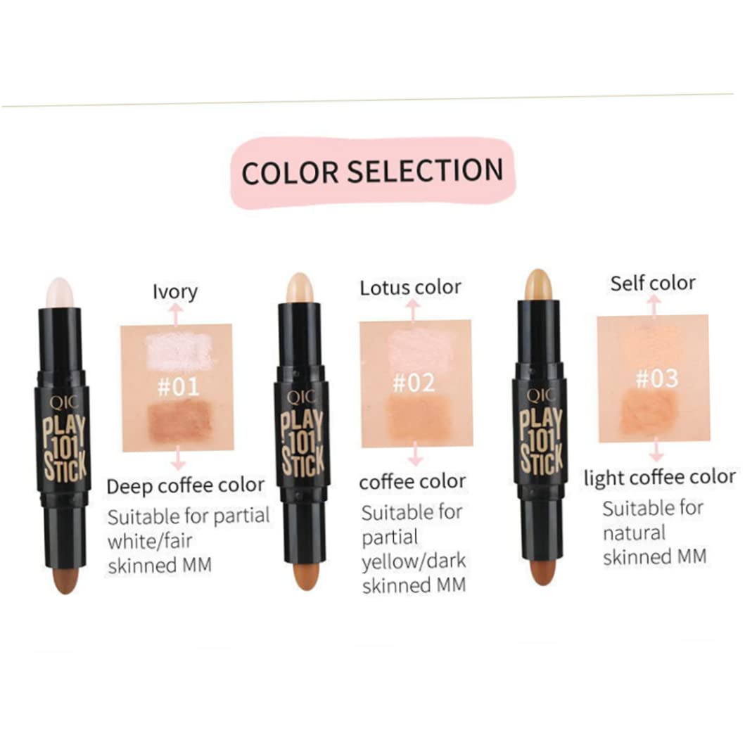 Double Ended Wonder Contouring Pen Bronzer and Highlighter Stick Facial Makeup Contour Concealer Cosmetic for 3D Makeup Effect(3#) 1pc,Cosmetic Tools and Other Accessories