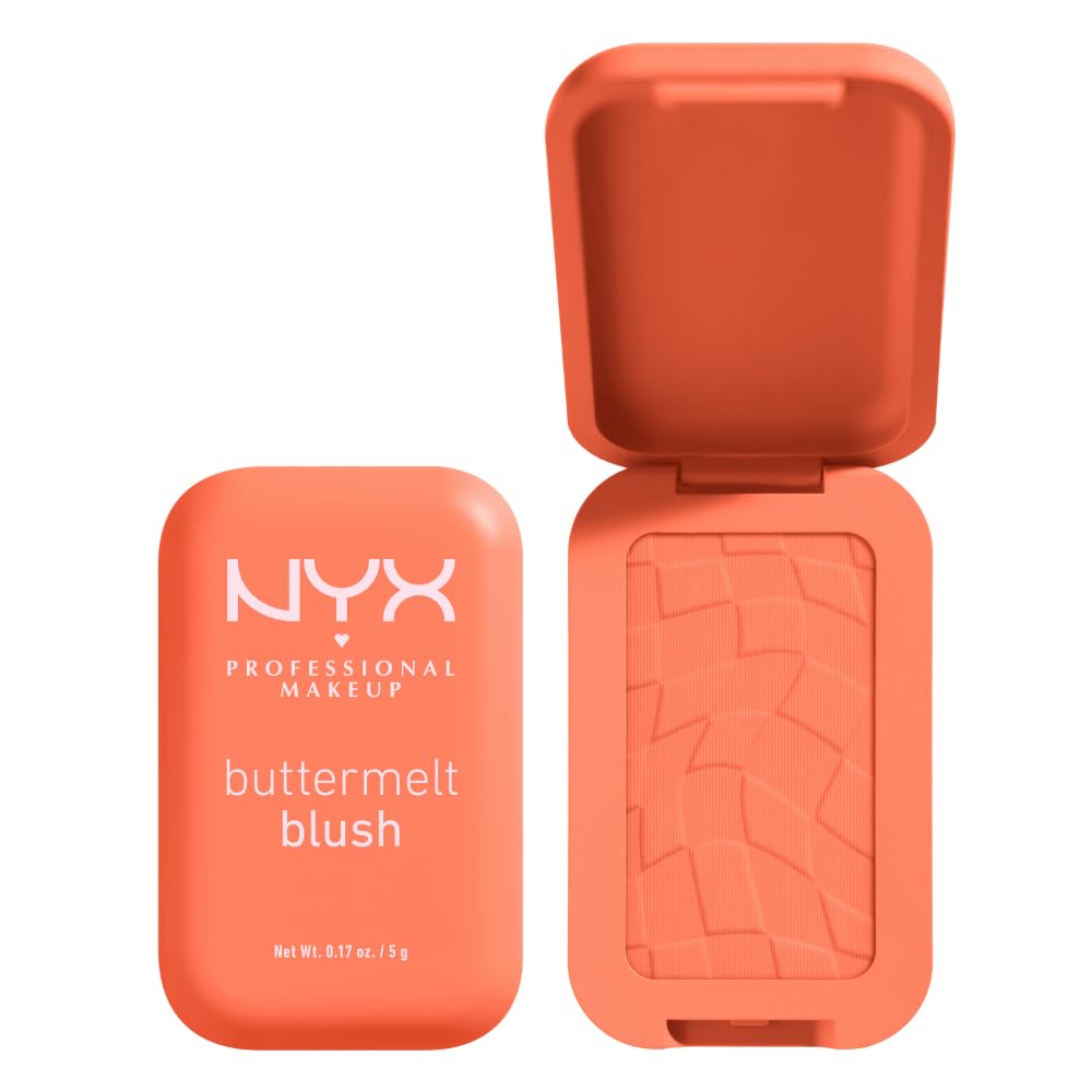 NYX Professional Makeup Buttermelt Blush, Powder Blush, up to 12 H Wear, Fade & Transfer Resistant, Sooner The Butta.