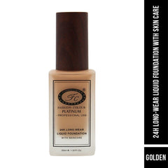 Fashion Colour 24HR Longwear Liquid Foundation With Skin Care, Full Coverage Waterproof and Matte Finish, 30ml (Golden)