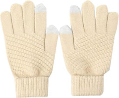 ChicAbode 4-Pairs Winter Gloves for Women, Cold Weather Upgraded Touch Screen Gloves Women, Anti-slip Soft Elastic Thermal Knit Warm Winter Gloves, Womens Warm Fleece Lined Knit Gloves