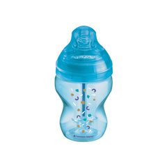 Tommee Tippee Anti-Colic Baby Bottle, Slow-Flow Breast-Like Teat and Unique Anti-Colic Venting System, 260ml, Pack of 1, Blue