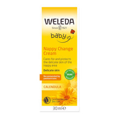 Weleda Diaper Cream with Calendula, Baby Barrier Cream, Lanolin, Dermatologically Tested, Gentle Protection, 100% Natural, 30ml