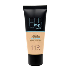 Maybelline New York Fit Me Matte & Poreless Foundation 118 Light Beige 30ml