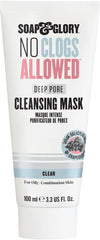 Soap & Glory No Clogs Allowed Deep Pore Cleansing Mask - Self Heating Pore Mask for Dirt & Impurities - Purifying Salicylic Acid, Grapeseed Oil Face Scrub Treatment Pore Cleanser Face Mask - 100ml
