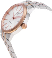 Tissot mens Classic Dream Stainless Steel Dress Watch Silver/Rose Gold T1294072203100