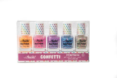 Shush! - Confetti 5 Pcs Water Nail Polish Set Nail Polish Set for Girls, Includes 5 Colors Non Toxic & Safe Nail Polish Kit for Kids Ages 5+