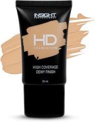 Insight HD Cosmetics Foundation | Dewy Finish | High Coverage | Paraben Free | Lightweight | 20ml (FD30-MN16)