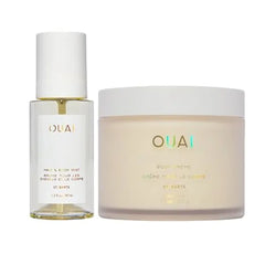 OUAI St Barts Hair & Body Gift Set Tropical Scented Body Care for Women & Men Includes Full Size Hydrating Body Cream & Travel Size Hair and Body Mist