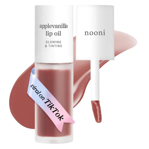 NOONI Korean Lip Oil – Applevanilla Hydrating Plumping Waterproof Lip Tint