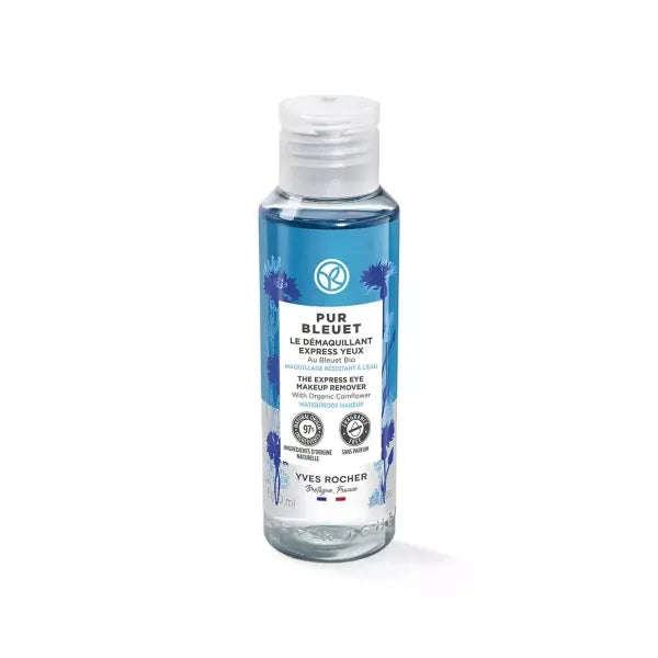 Yves Rocher Pur Bleuet Express Mooisturising Eye Makeup Remover Moisturising Day Care - 100 ml /3.3 fl.oz.