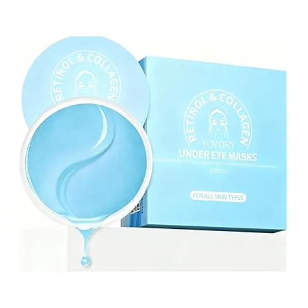 ZZILME Under Eye Gel Patches with Collagen & Hyaluronic Acid, Hydrating Under-Eye Masks for Puffiness, Fine Lines & Tired-Looking Eyes, Soothing Skin Care for Women & Men, 60 Pcs (Blue)