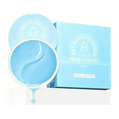 ZZILME Under Eye Gel Patches with Collagen & Hyaluronic Acid, Hydrating Under-Eye Masks for Puffiness, Fine Lines & Tired-Looking Eyes, Soothing Skin Care for Women & Men, 60 Pcs (Blue)
