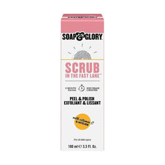 Soap & Glory Peel & Polish Two Minute Facial - Exfoliating Face Scrub with Vitamin C - Citrus Scented Brightening Face Exfoliator with Lactic Acid & Salicylic Acid, 100ml