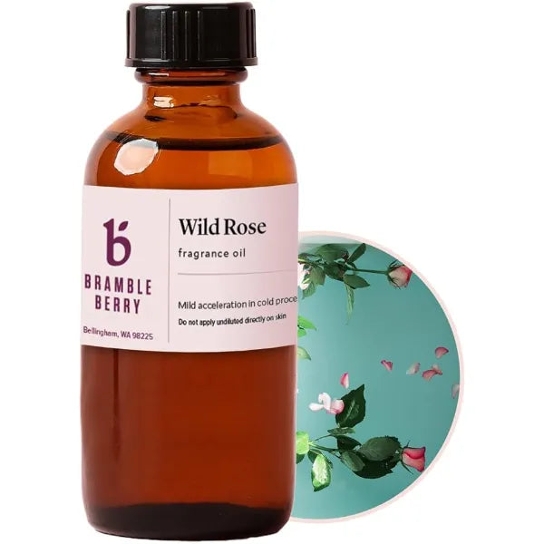 Bramble Berry Wild Rose Fragrance Oil 2 oz Classic Romantic Floral Scent for Soap Making, Candles, Lotion, Bath Bombs & Perfume Skin Safe, Vegan, Paraben & Phthalate Free
