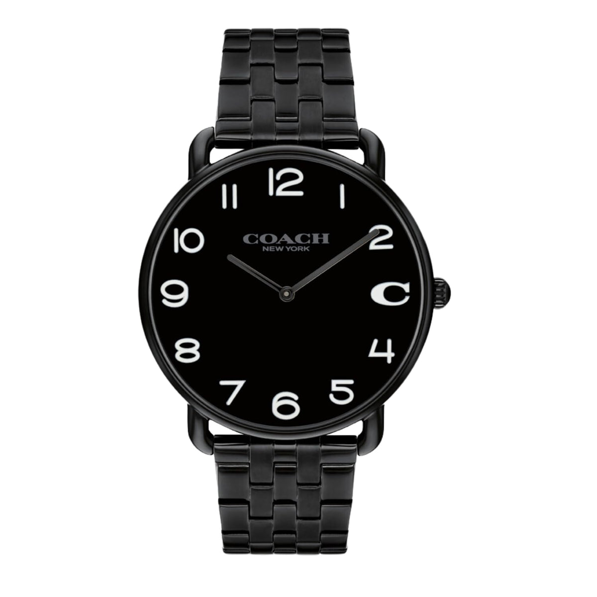 Coach Elliot Qtz Basic Black Round Dial Men's Watch|Ionic Plated Black Steel Material|Black Color Band - 14602670