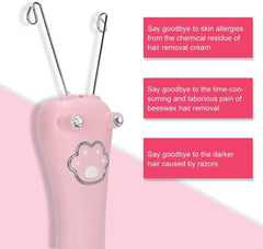 CENXI Electric Facial threading Hair Remover, Electric Cotton Thread Epilator for Women, Automatic Threader Machine Epilator for Fine Hairs on Face, Chin, Upper Lip, Arms (PINK)